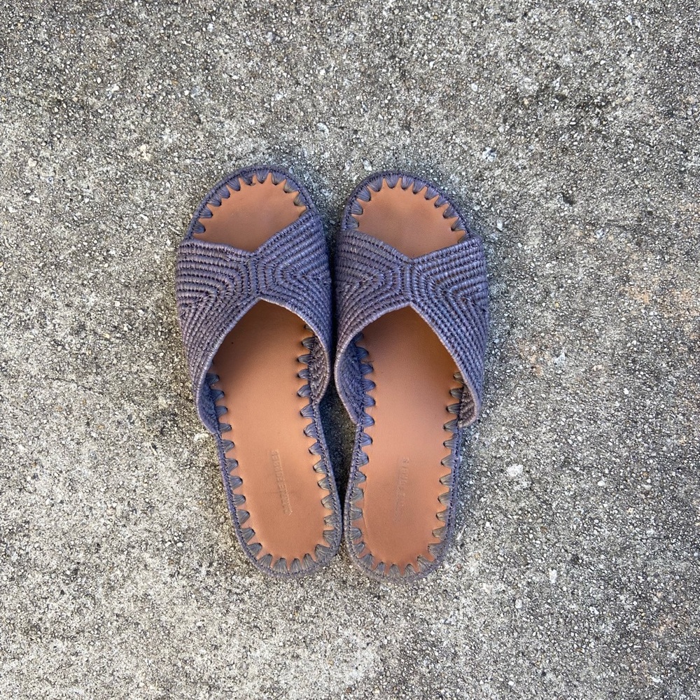 Carrie Forbes Salon Raffia Slide Sandals